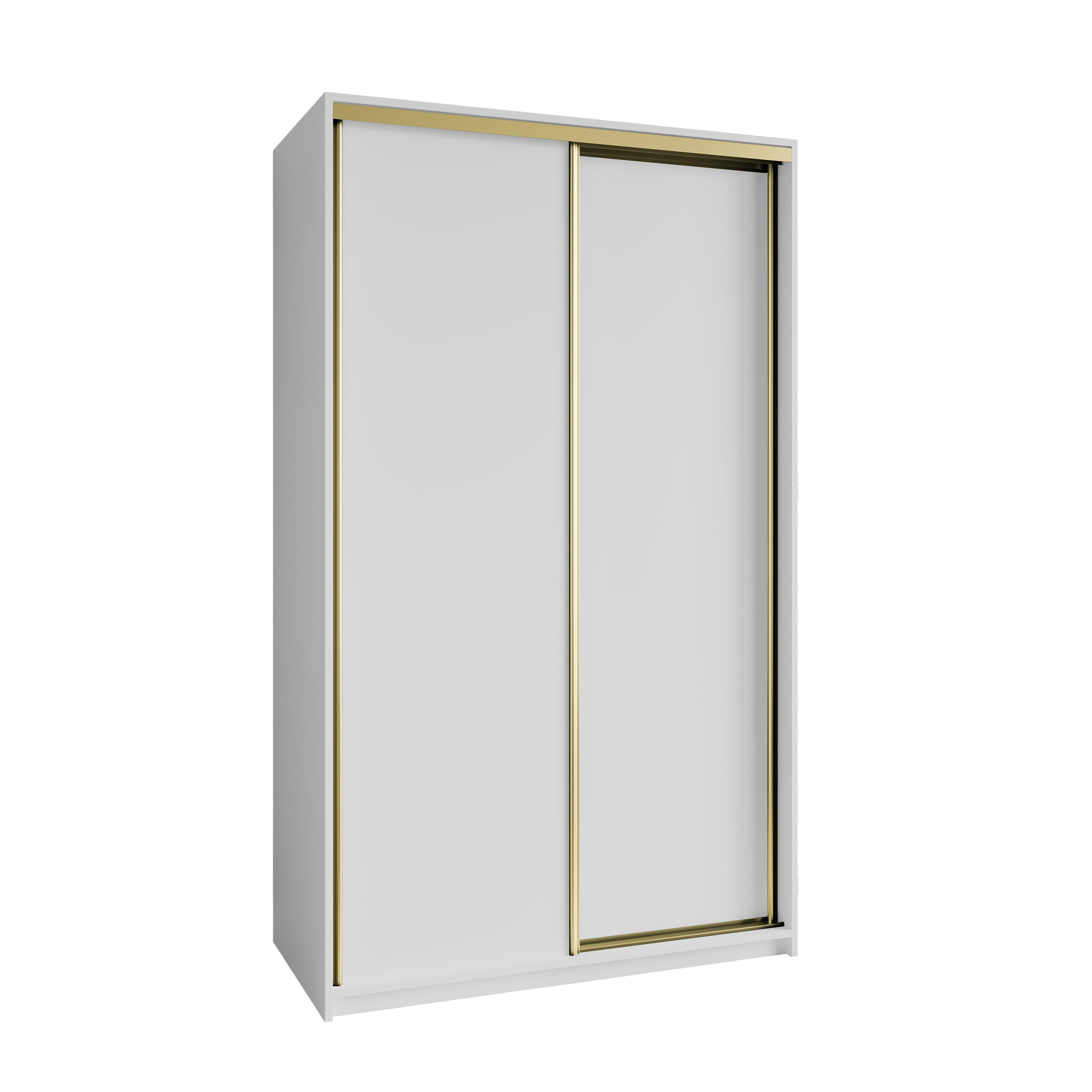 SCHWEBETÜRENSCHRANK NISSE 120/205/60 cm 2-türig Weiß - Weiß, Holzwerkstoff (120/205/60cm) - MASSENO