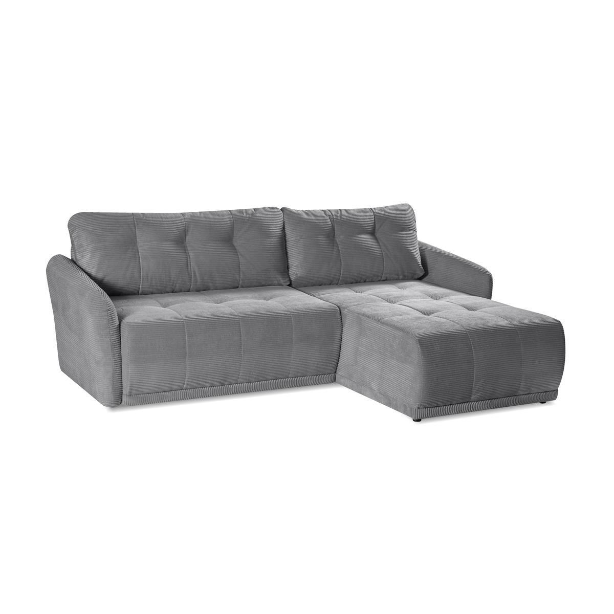 ECKSOFA Omron Hellgrau, universal Schlafsofa - Hellgrau, Holzwerkstoff/Textil (248/180cm) - Bettso