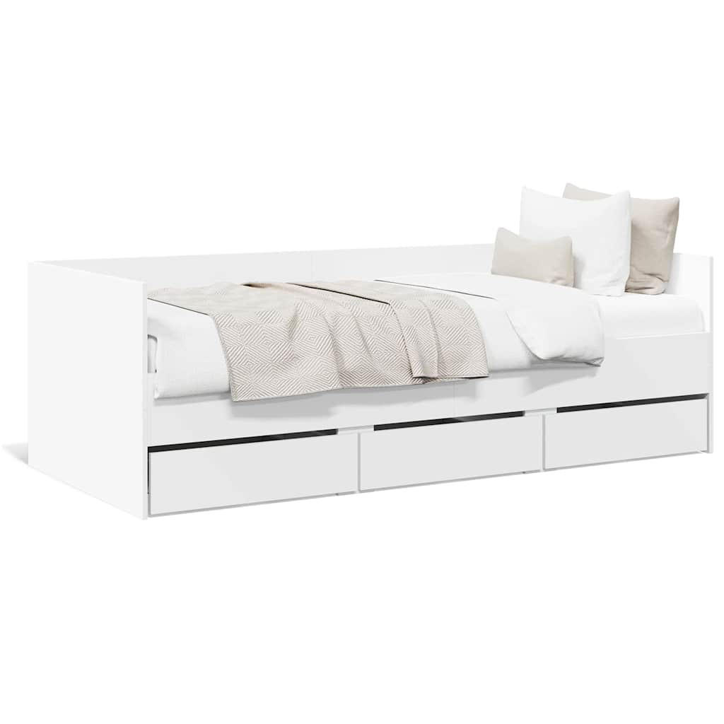 TAGESBETT Mit Schubladen Ohne Matratze Weiss 90/200 Cm - Weiß, Holzwerkstoff (90/200cm) - vidaXL