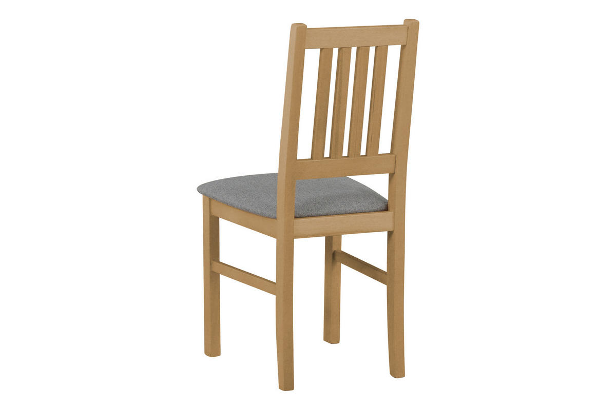 STUHL Bos 1 (2er Set) - Eichefarben/Nickelfarben, Holz (43/94/40cm) - Leaf Design