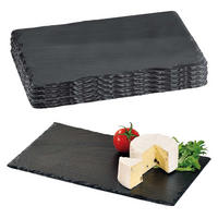 BUFFETPLATTE aus Schiefer 5 Stück - 30 x 20 cm - Schwarz, Stein (30/0.6/20cm) - Kesper