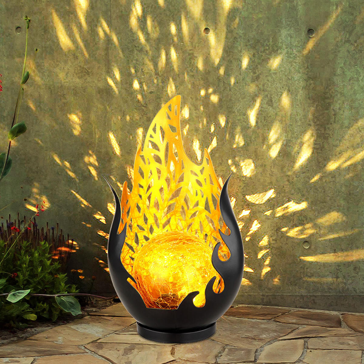 LED AUSSENLEUCHTE Metall Bronze - Bronzefarben, Glas (16.7/6/90cm) - Globo Lighting