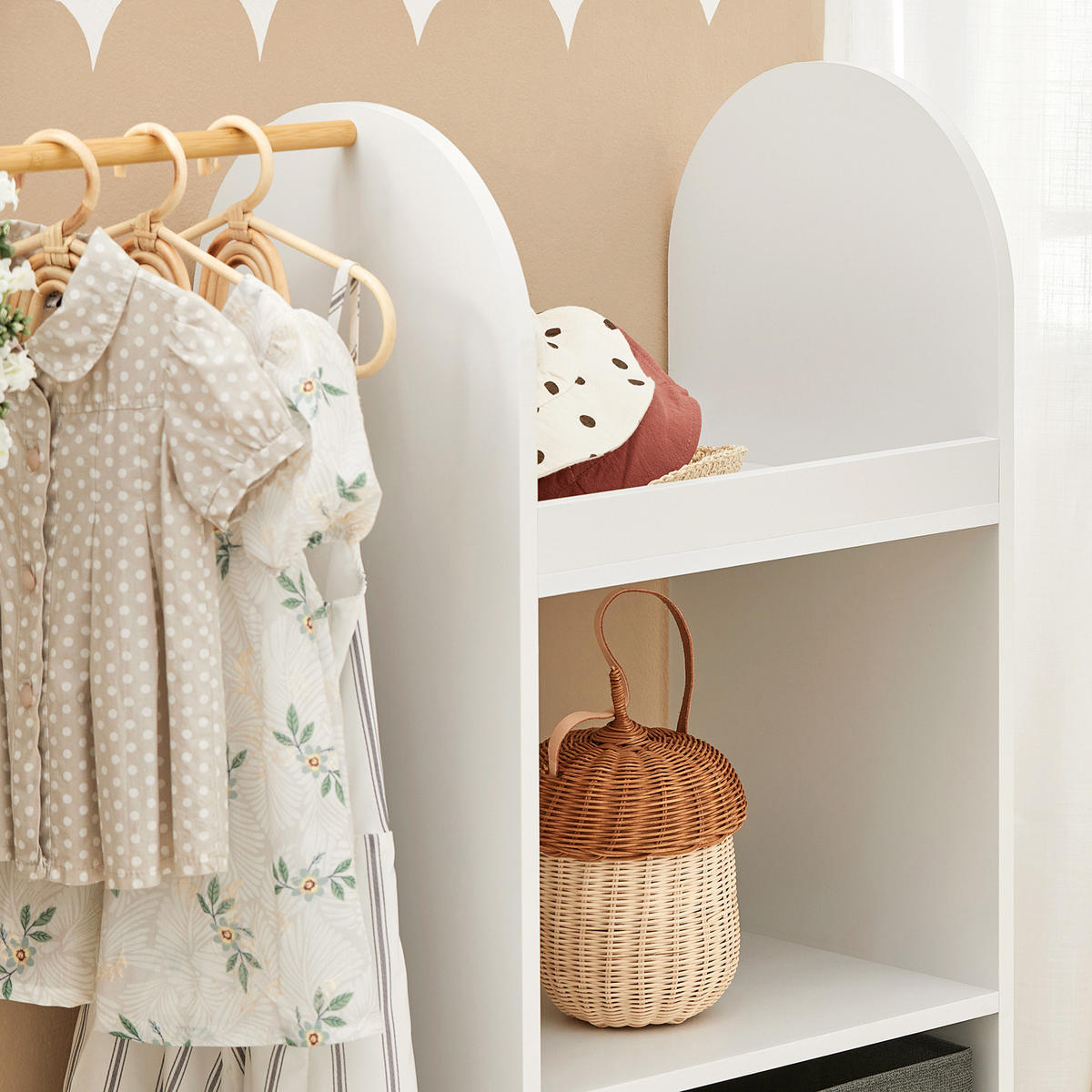 KINDERGARDEROBE Weiß - Weiß, Holzwerkstoff (97/108/35cm) - SoBuy