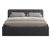 POLSTERBETT mit verstellbarem Lattenrost & Bettkasten, Bonnell-Matratze, 200 x 200 cm in Anthrazit - Anthrazit, Holzwerkstoff/Textil (200/200cm) - Home Collective