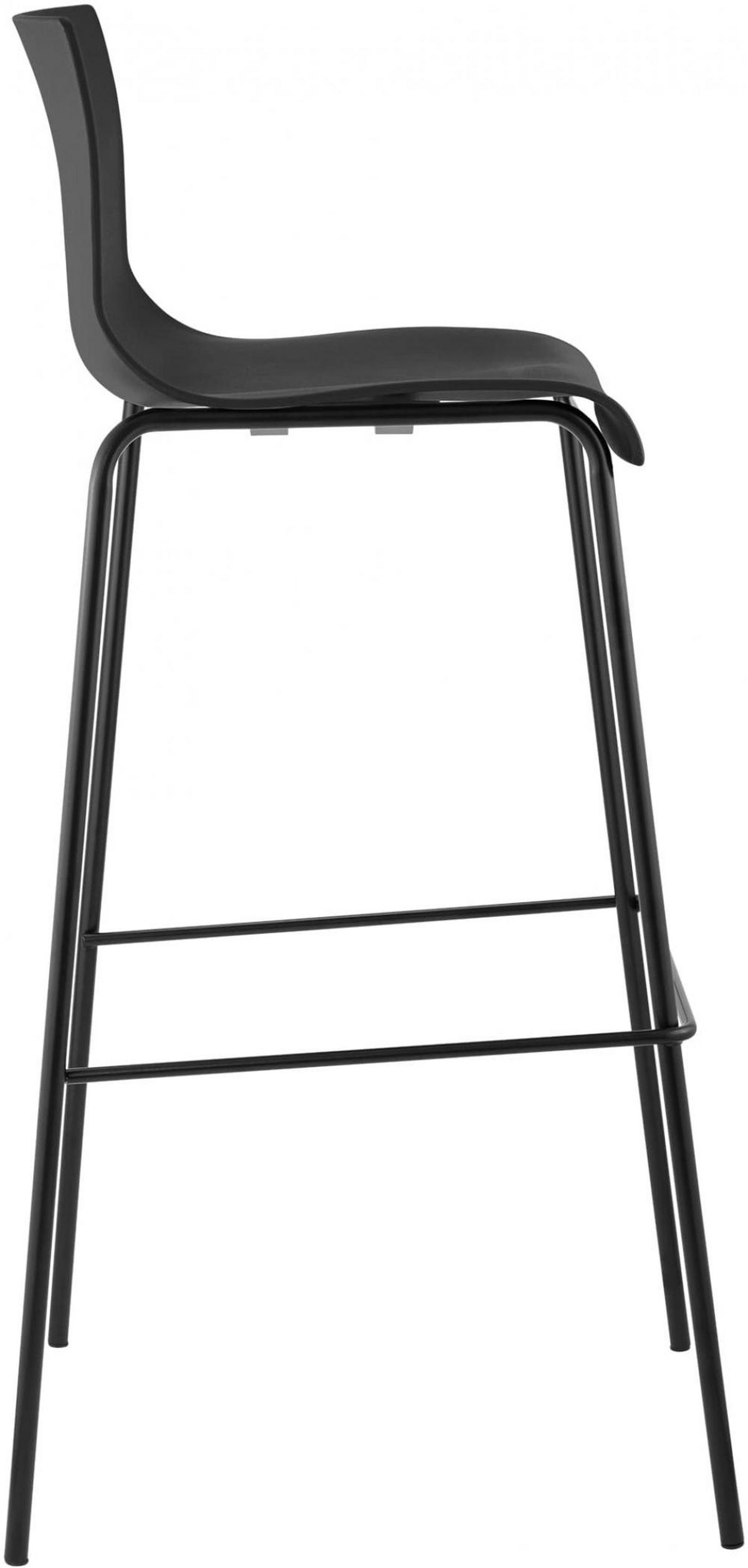 BARHOCKER 2er Set Kunststoff schwarz - Schwarz, Kunststoff/Metall (43/100/48cm) - CLP
