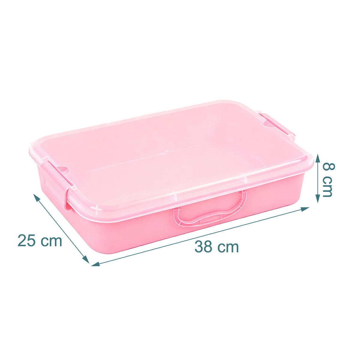 SANDLÅDA Rosa 2-pack med lock - Rosa, Plast (25/38/8cm) - Relaxdays