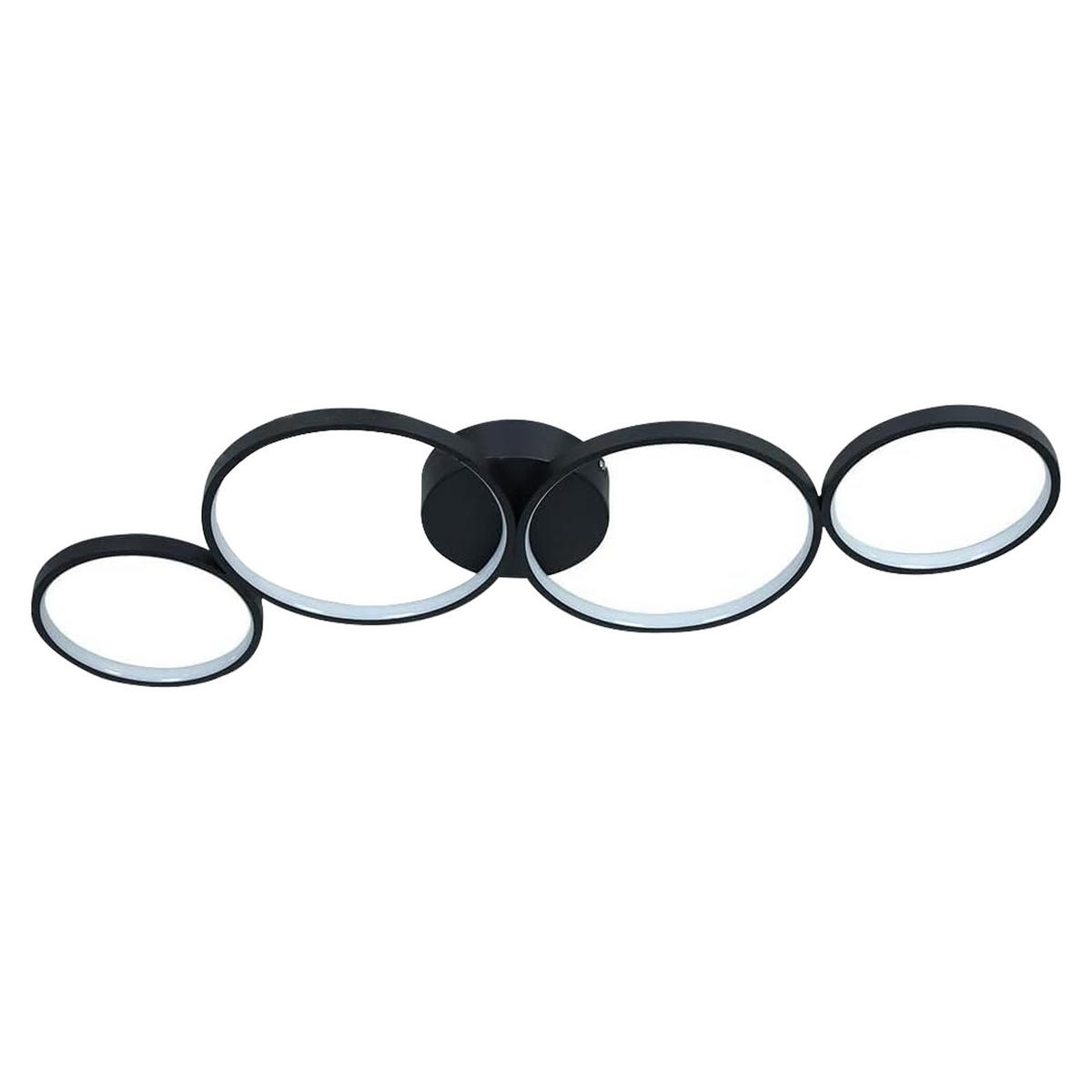 LED-DECKENLEUCHTE Wilhelmina 89/33/6 cm - Schwarz, Metall (89/33/6cm) - Nettlife