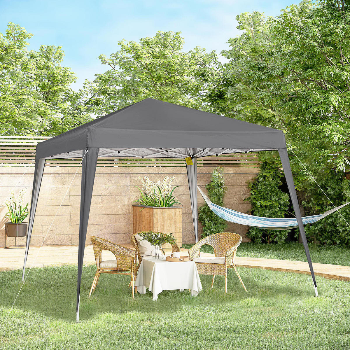 FALTPAVILLON, Grün, Stahl, Oxford - Grau, Metall (240/250/240cm) - Outsunny