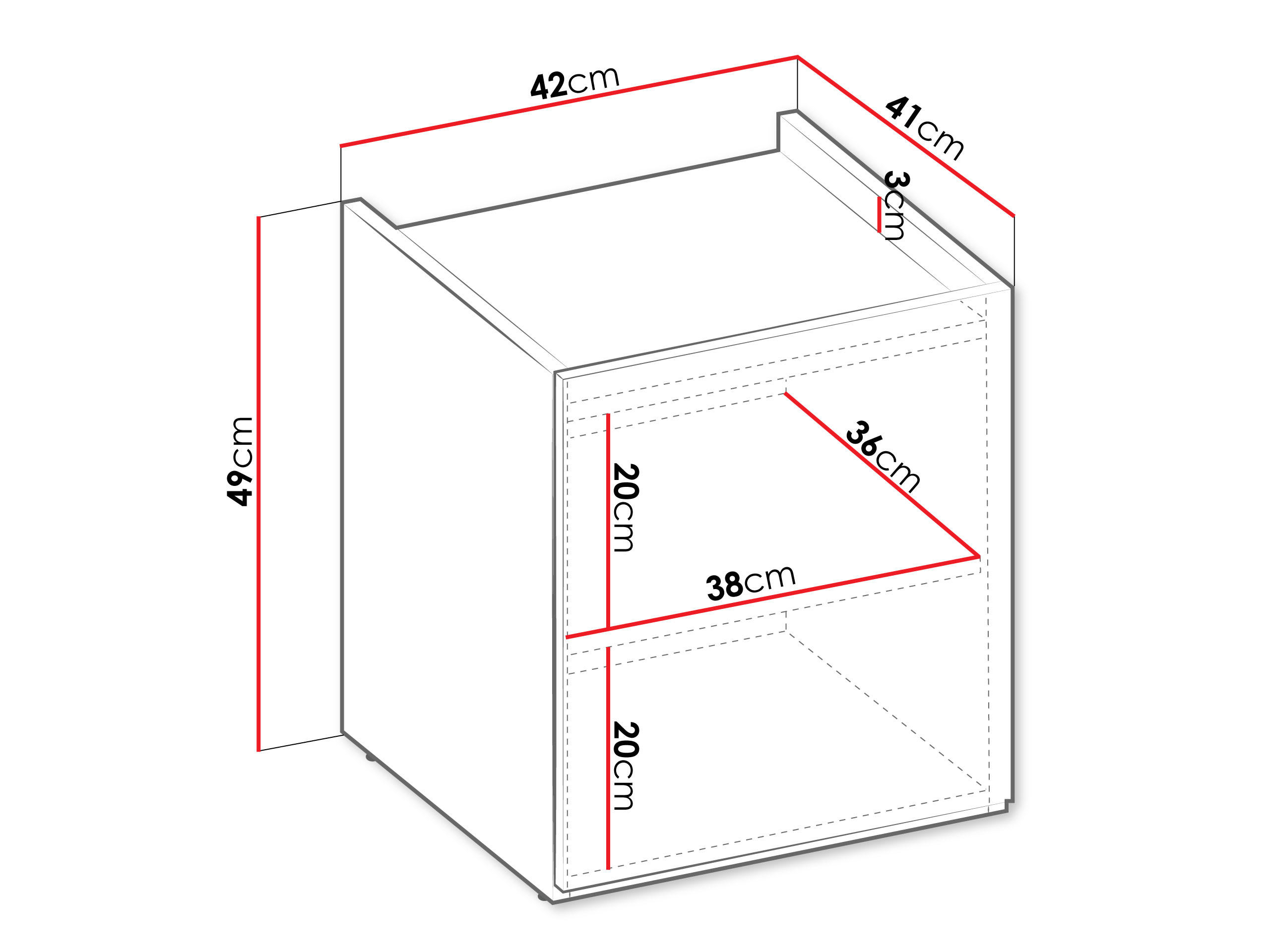 NACHTTISCH Sigma 1D SG15 - Trüffeleichefarben, Holzwerkstoff (42/49/41cm) - MIRJAN24