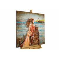 METALLBILD Blau 80/80 cm - Blau, Metall (4.2/80cm) - KUNSTLOFT