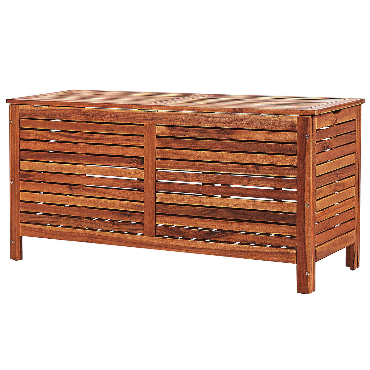 ZABOJ ZA BLAZINE akacijev les temno rjava 130/48 cm Riviera - temno rjava, les (130/64/48cm) - Beliani
