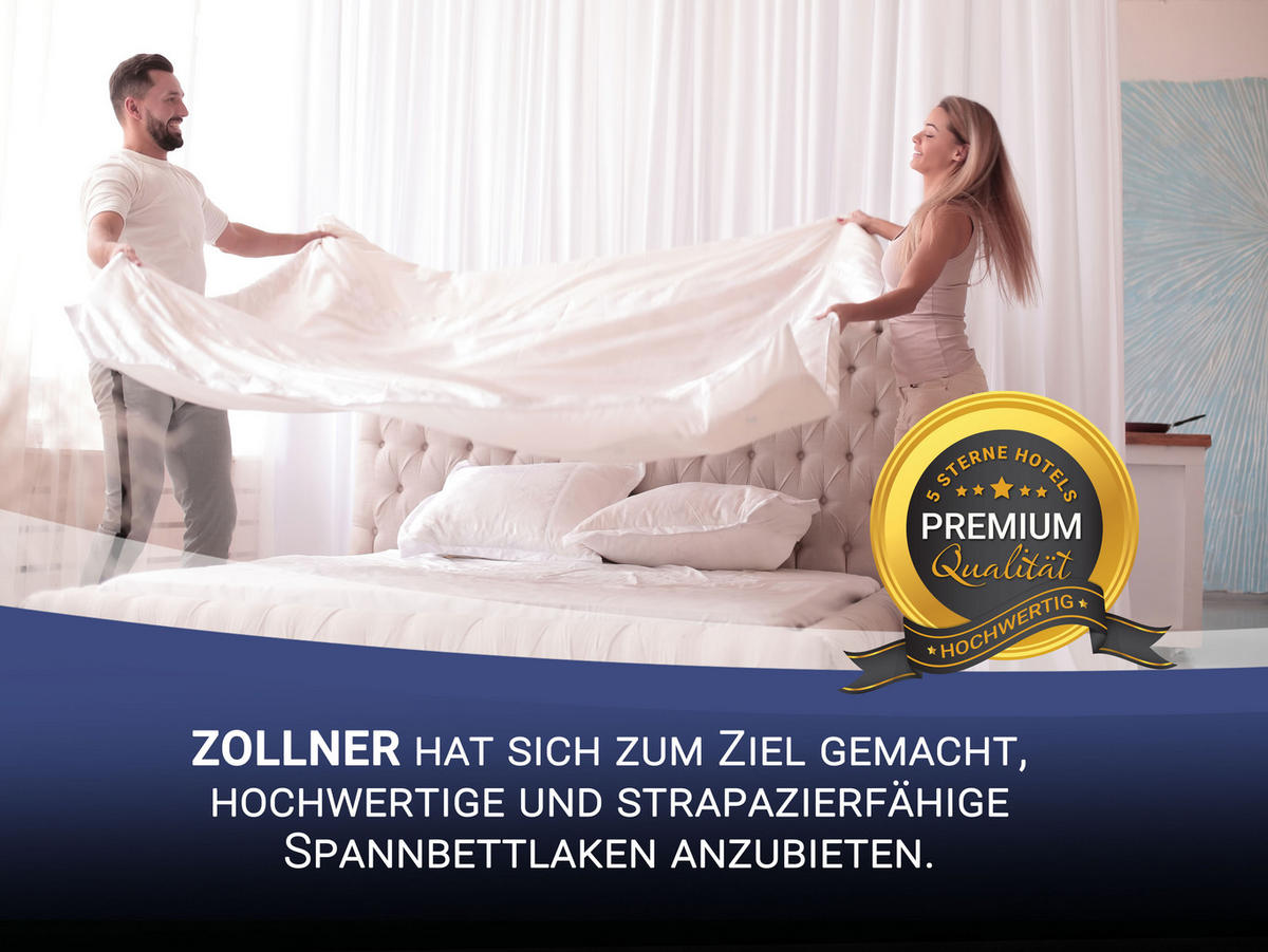 SPANNBETTLAKEN, 180x200 cm, 50% Polyester, 50% Baumwolle - Weiß, Textil (180/200cm) - Zollner