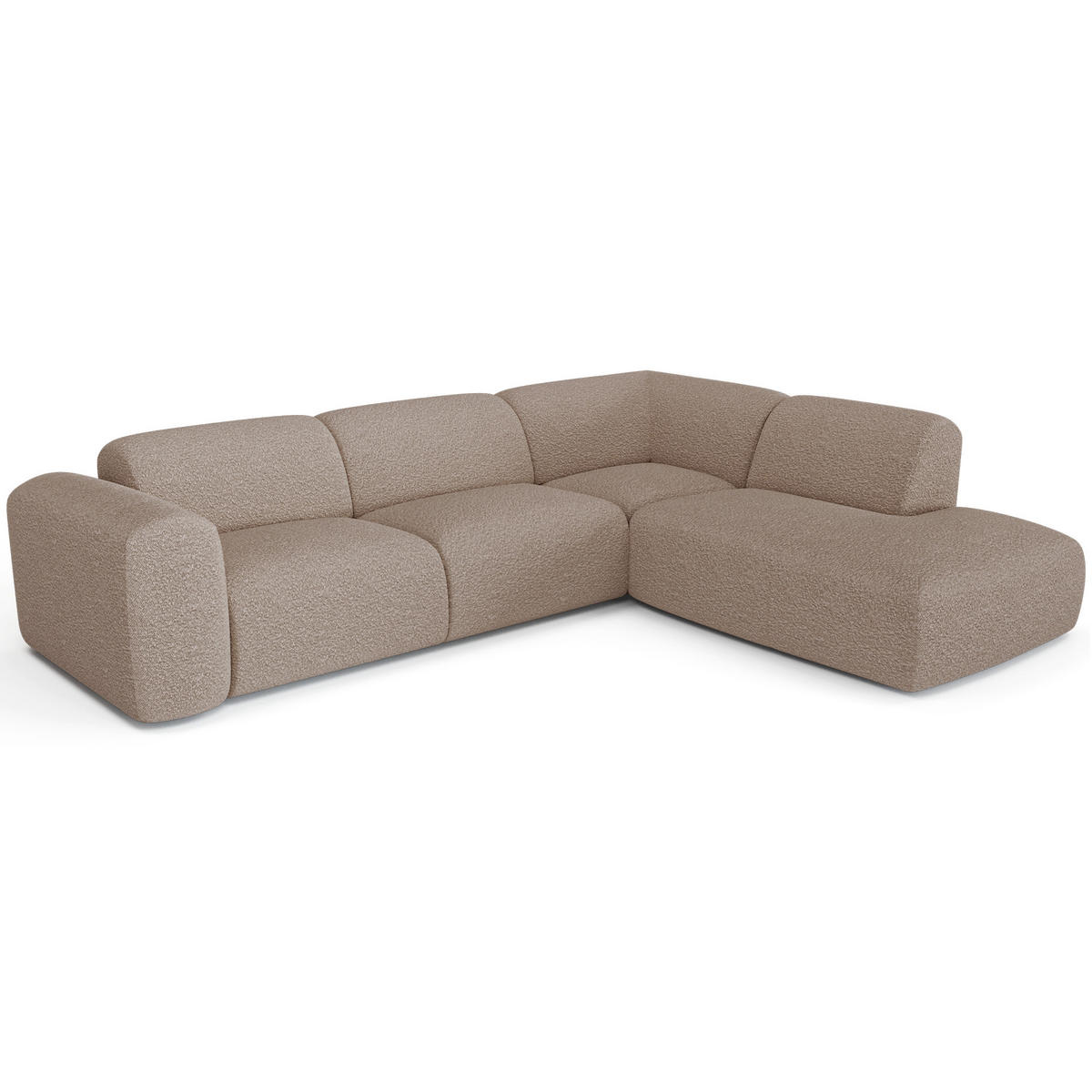 ECKSOFA RECHTS Bouclé-Stoff Taupe 269cm - Taupe, Textil (269/221cm) - Sia Home