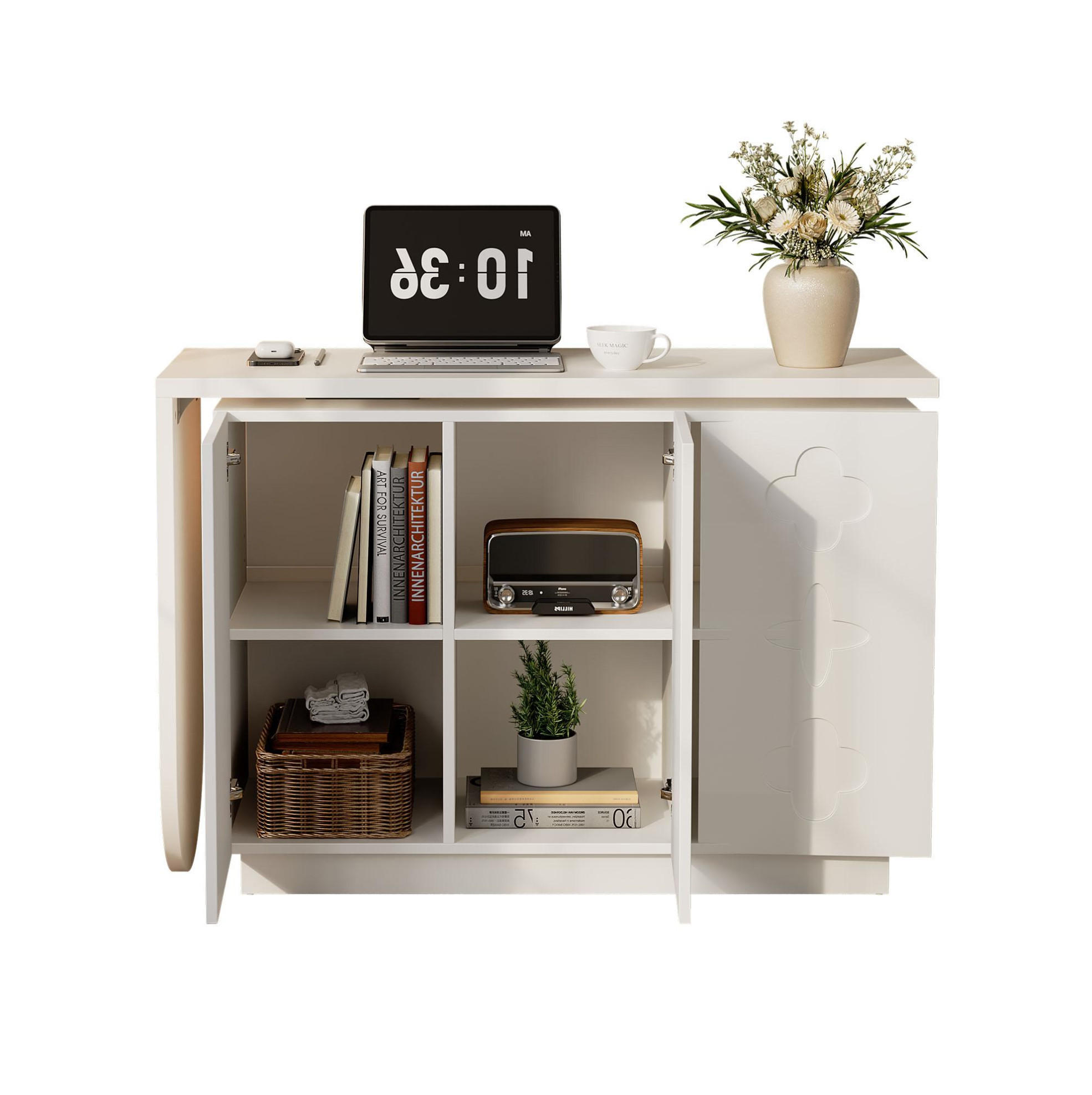 SCHREIBTISCH in Weiß L-förmig drehbar Eck-Computertisch, Büro ,Frisiertisch multifunktional B110/T40/H75cm - Weiß, Holzwerkstoff (40/110/75cm) - STILVORA