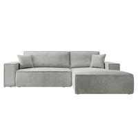 ECKSOFA Farese Hellgrau Cordbezug - Hellgrau/Schwarz, Kunststoff/Textil (267/167cm) - Selsey