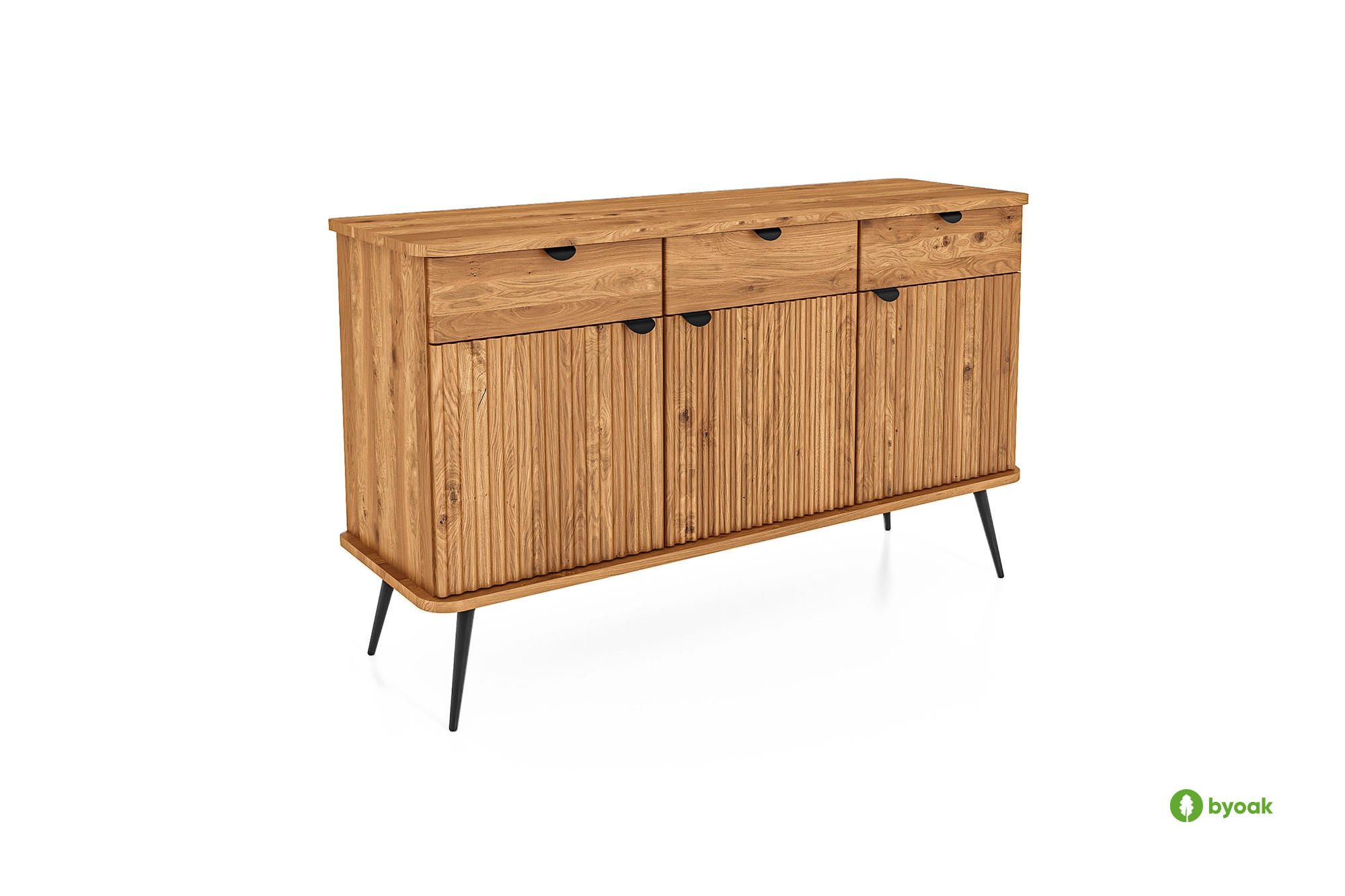 KOMMODE LINA - Wildeiche, Holz (144/87/46cm) - byoak