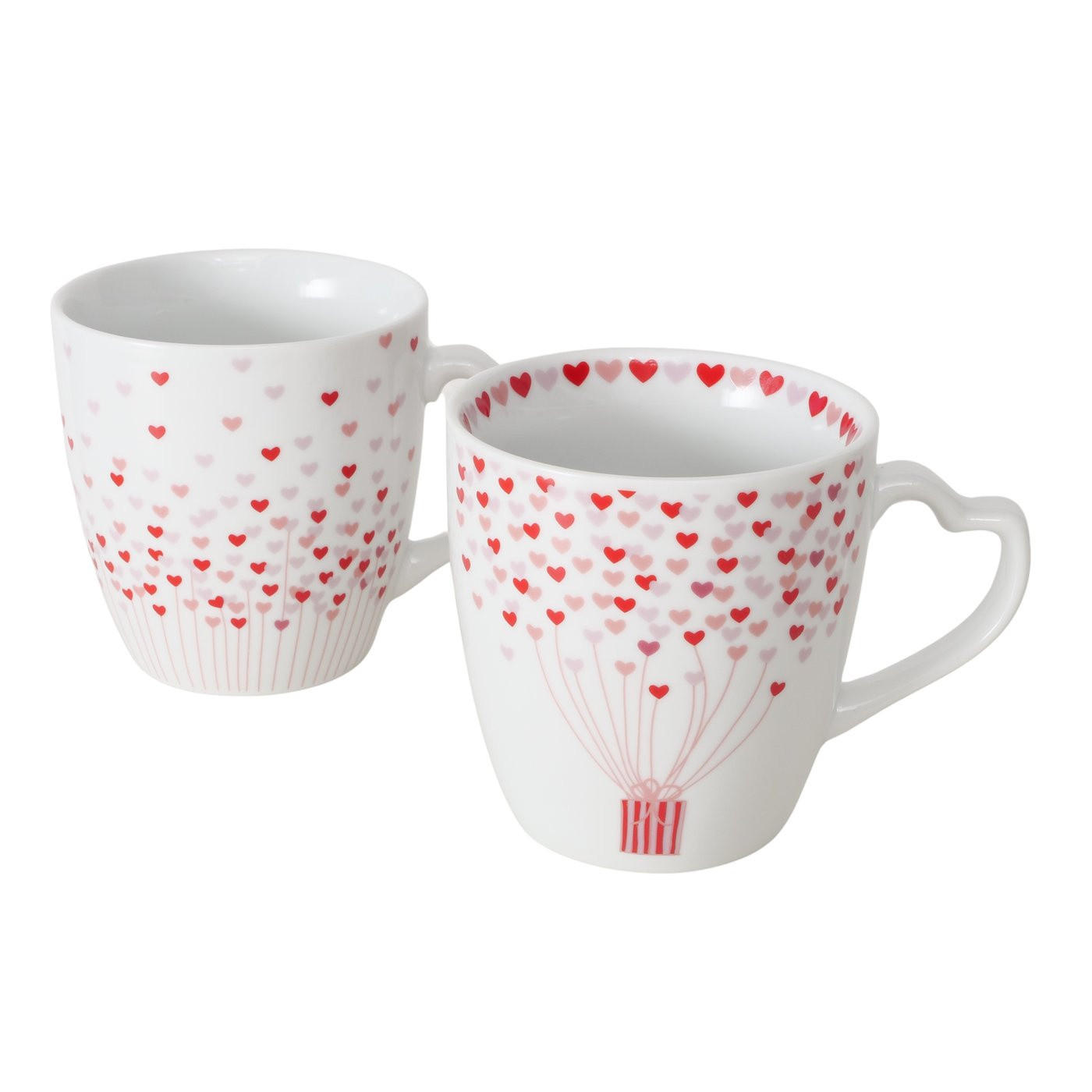 TASSEN für Verliebte Sherine 480 ml 2er-Set - Rot, Keramik (480L) - Boltze Home