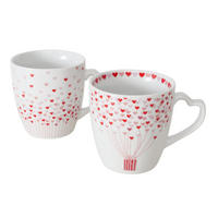 TASSEN für Verliebte Sherine 480 ml 2er-Set - Rot, Keramik (480L) - Boltze Home