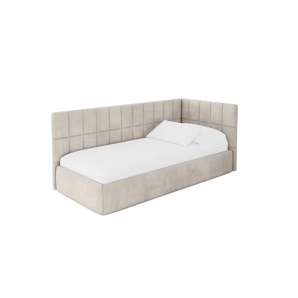 ALTDECOR JEDNOLŮŽKOVÁ POSTEL pro mládež s úložným prostorem, vlevo - TULY 80x200 béžová