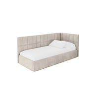 EINZELLBETT Jugendbett mit Bettkasten und Matratze H3/H4, Links - TULY 90x200 Beige - Ecru, Holzwerkstoff/Textil (90/200cm) - ALTDECOR