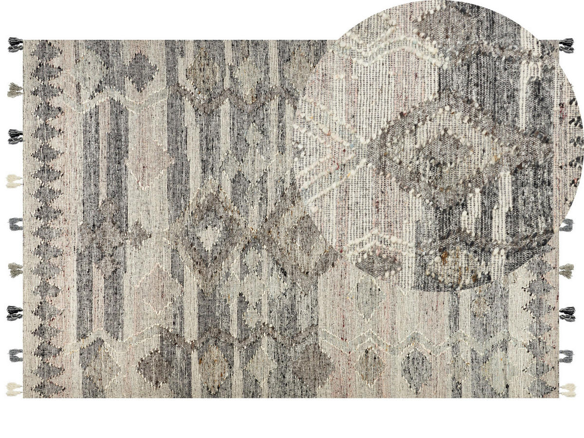 KURZFLOR-TEPPICH Aratashen 300/200 cm - Grau, Textil (200/300cm) - Beliani