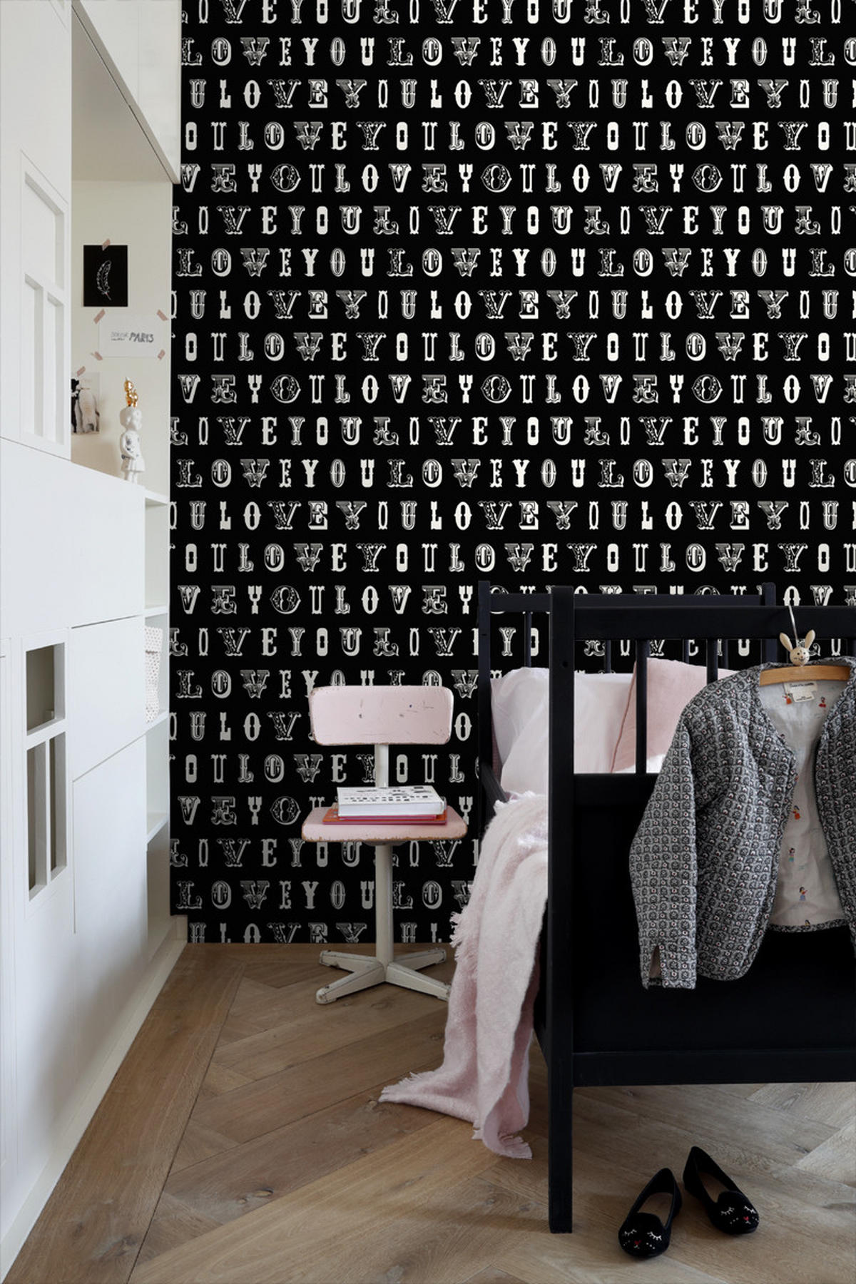 TAPETE love you - Sprüche 53 cm x 10.05 m - Schwarz, Papier (53/1000cm) - ESTAhome