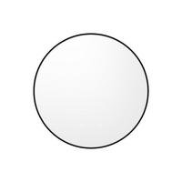 BADEZIMMERSPIEGEL rund mit Beleuchtung - schwarze Kontur - beschlagfrei - D 60 cm - PEONIA - Schwarz, Glas (60/60/4cm) - Vente-Unique