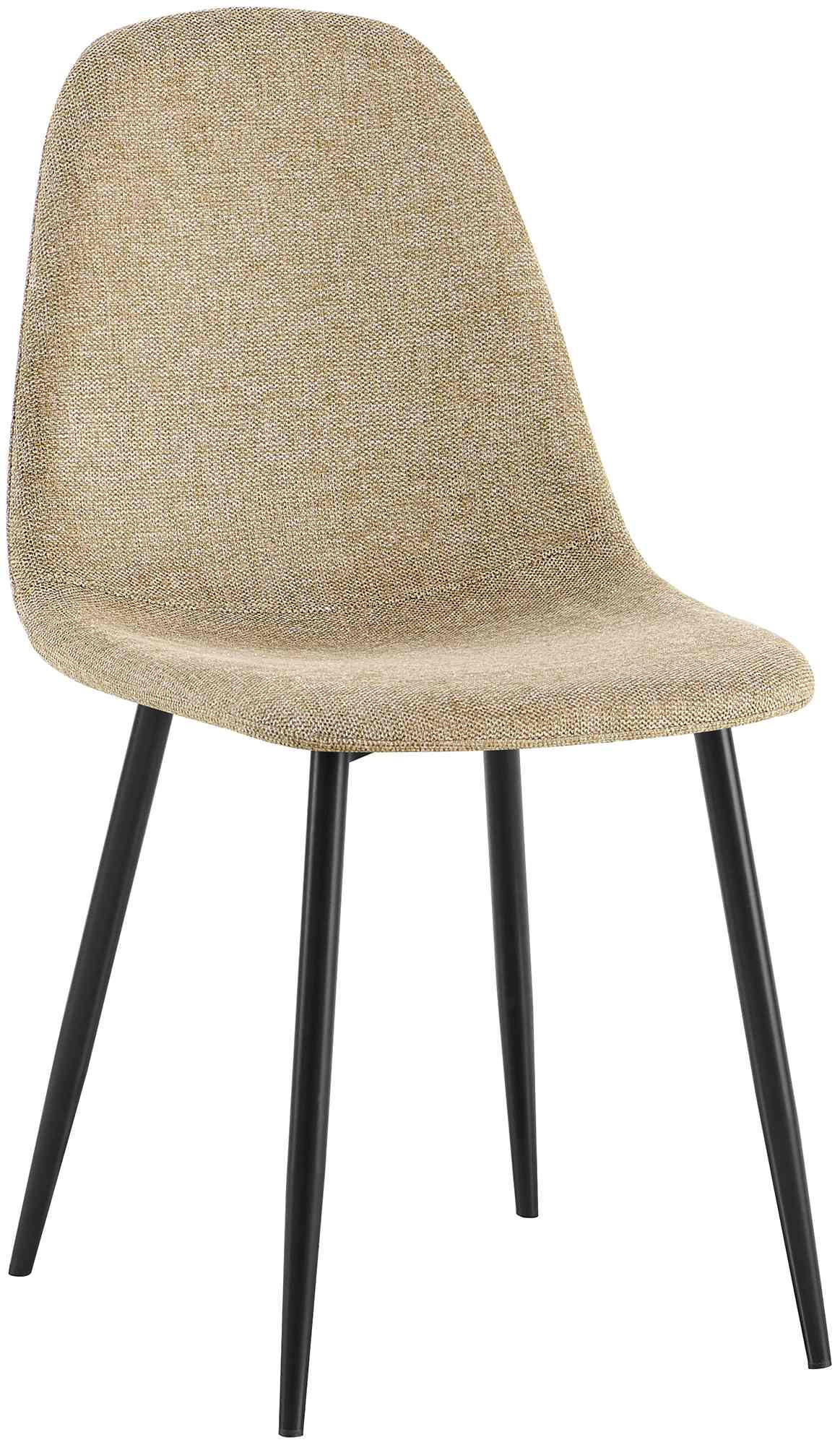 STUHL Stoff Taupe - Taupe/Schwarz, Textil/Metall (44/88/51cm) - CLP