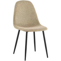 STUHL Stoff Taupe - Taupe/Schwarz, Textil/Metall (44/88/51cm) - CLP