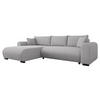 ECKSOFA Merkos Cord - Hellgrau/Schwarz, Holz/Textil (285/188cm) - MIRJAN24