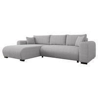ECKSOFA Merkos Cord - Hellgrau/Schwarz, Holz/Textil (285/188cm) - MIRJAN24