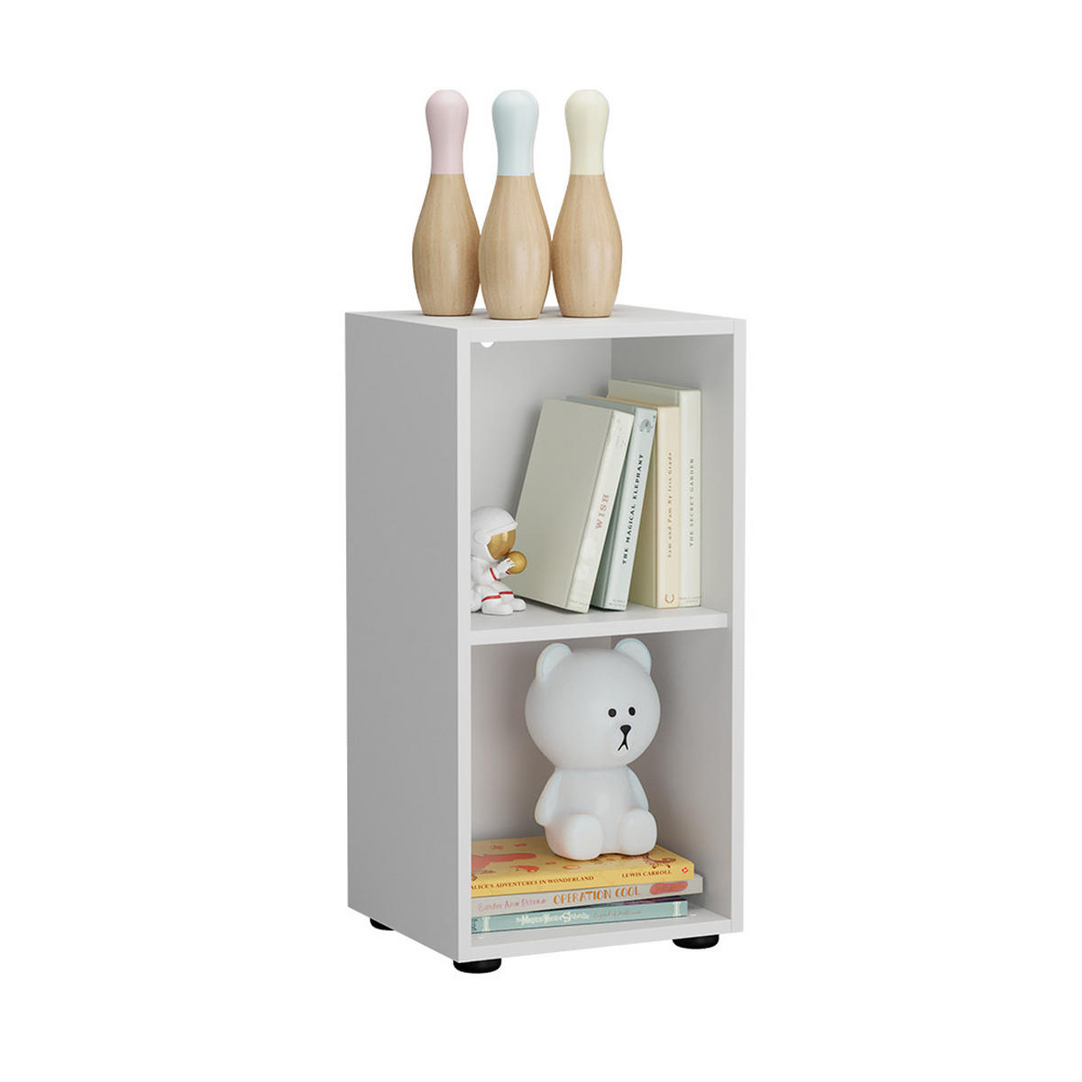 KINDERREGAL Estell Weiß 36.2 x 72.9 cm 2 Fächer - Weiß, Holzwerkstoff (36.2/72.9/32.1cm) - Vicco