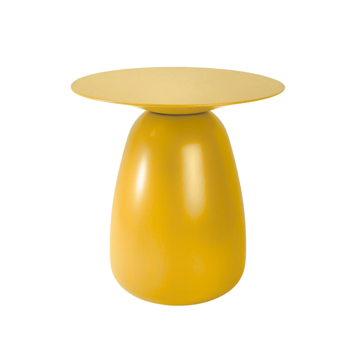 BEISTELLTISCH Baobab34, Ovaler Tischplatte, Buche - lackiert, Gelb - Gelb, Holz (32.5/32.5/34cm) - Kayani