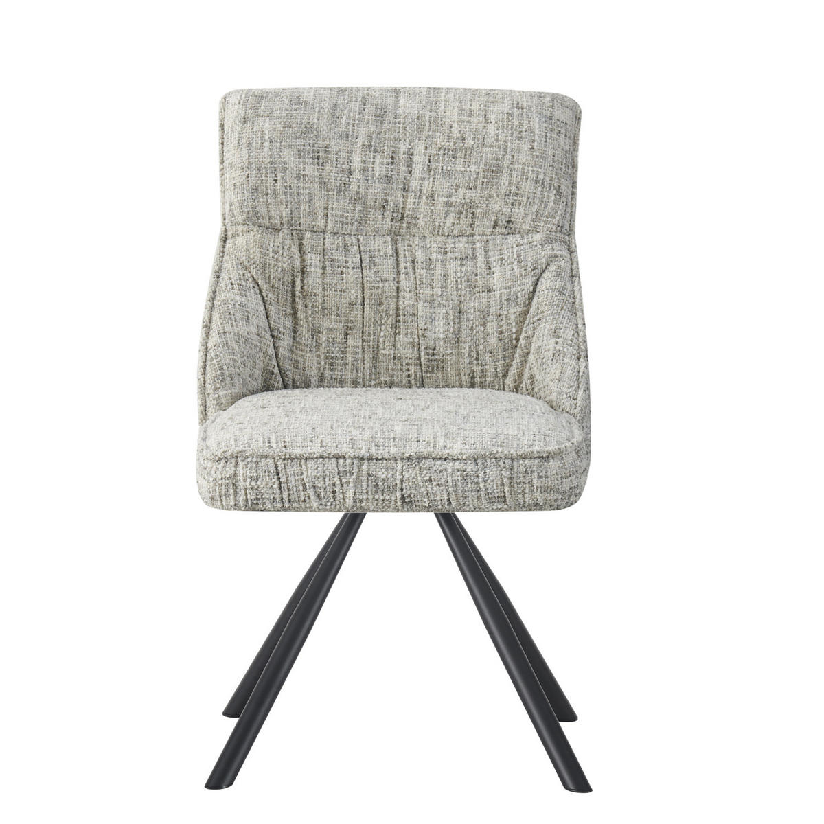 ESSZIMMERSTUHL SERINA 2er-Set - Hellgrau/Schwarz, Textil/Metall (49/83/62cm) - DUBI Möbel