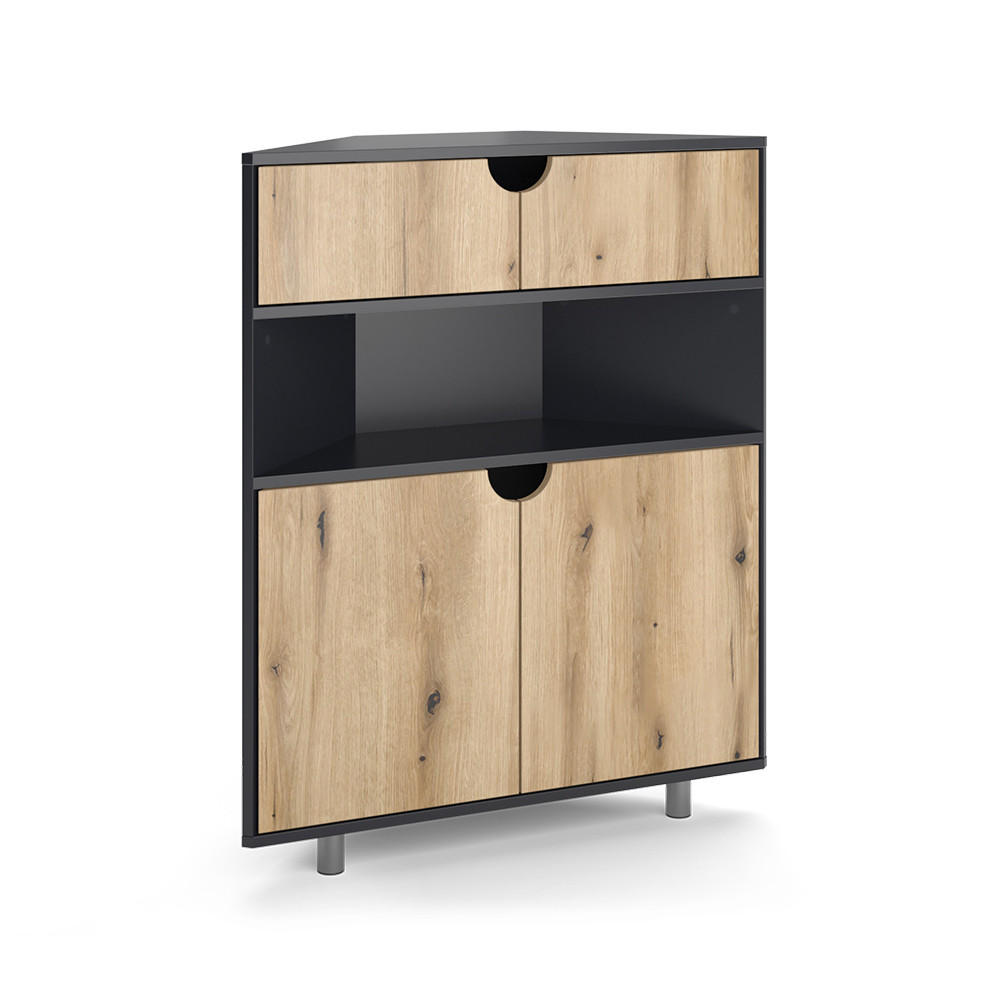 KREDENC Inaro Antracit/dub - antracitová, kompozitní dřevo (79/96/27.2cm) - Vicco