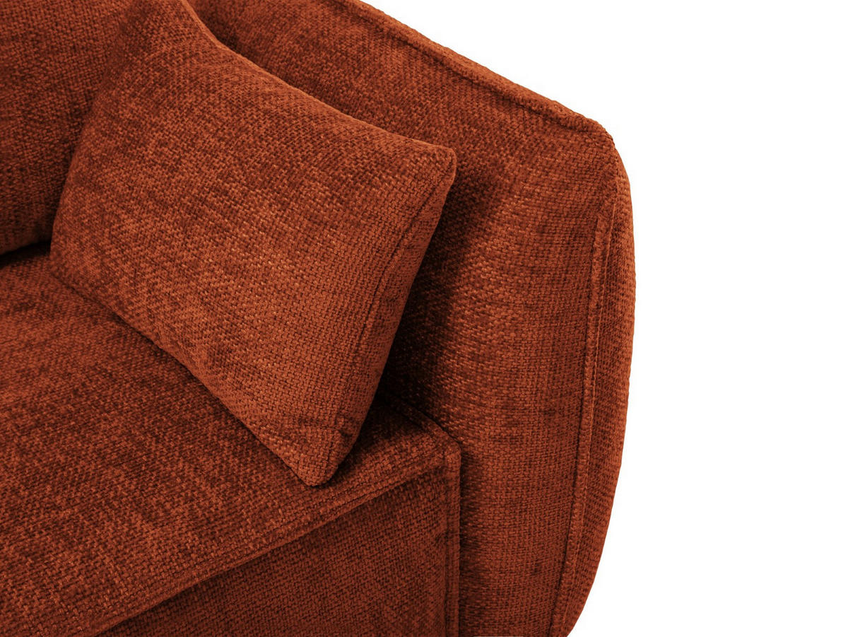 AUSKLAPPBARES-ECKSOFA links mit Container Kaelle aus Chenille-Stoff terrakotta 4 Sitzplätze - Terra cotta, Textil (165/252cm) - Micadoni