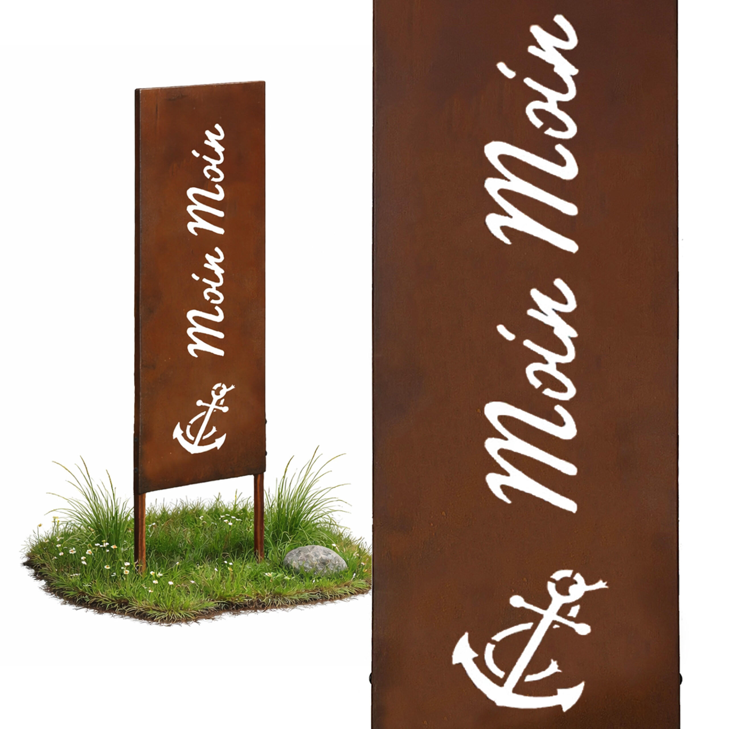 EDELROST-GARTENDEKO - Braun, Metall (1.5cm) - Relaxdays