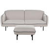 3-SITZER-SOFA hellgrau/schwarz mit Ottomane Tonsberg - Schwarz/Grau, Textil (198/78/85cm) - Beliani