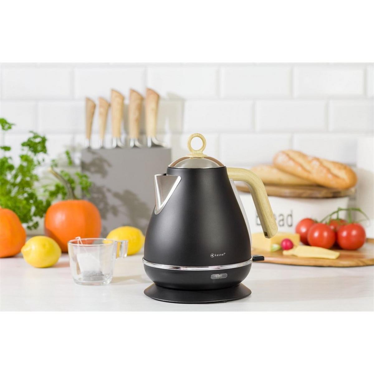 WASSERKOCHER ELEKTRISCH Schwarz 23/18/28 cm 93223 - Schwarz, Metall (18/28/23cm) - Kassel 