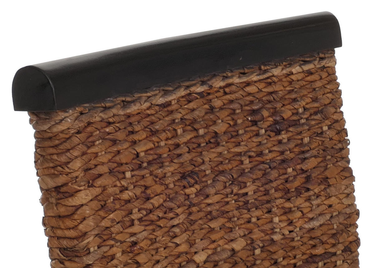 ESSZIMMERSTUHL 2er-Set Korbstuhl Stuhl Bananengeflecht 93x47x43cm Sitzhöhe 47cm dunkel mit Kissen - Dunkelbraun, Kunststoff (47/93/43cm) - CHEFGASTRO
