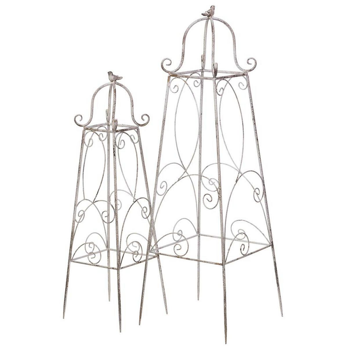 DEKORATIVES OBJEKT aus Metall, 34x100x25cm, 2-tlg. - Weiß, Metall (34/34/100cm) - Wanderlust