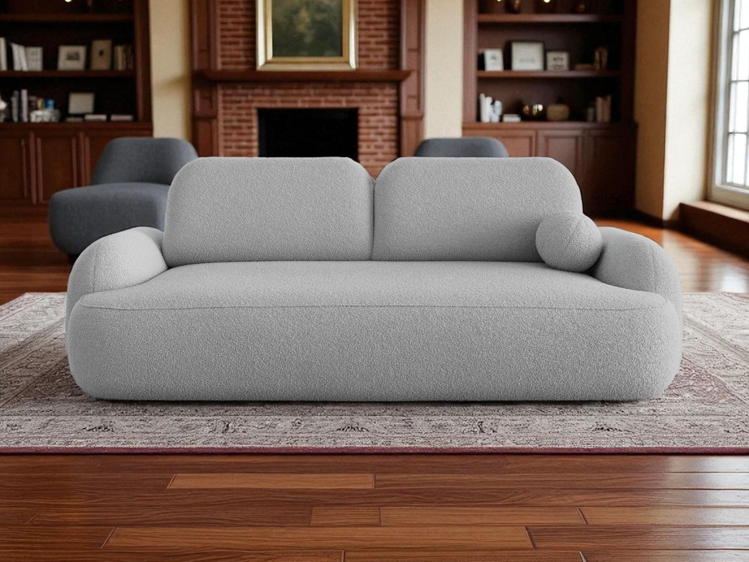 SOFA MOLLY mit Schlaffunktion TERRA FROTTE 05 mit Stauraum - Grau, Textil (121/94/255cm) - Bedante