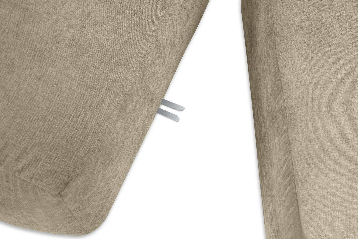 ECKMODULSOFA-LINKS BUFFO mit extrem weicher und bequemer Sitzfläche, Gewebestoff, sandfarben - Sandfarben, Textil (297/180cm) - KONSIMO®