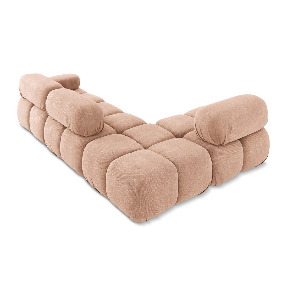 ECKSOFA Links Chenille Stoff Pink - Pink/Koralle, Kunststoff/Textil (190/285cm) - LaMiaSofa