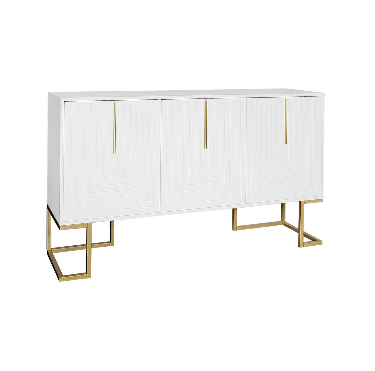 SIDEBOARD 3-türig mit verstellbaren Regalböden MDF White - Weiß, Holzwerkstoff (138/80.5/40cm) - Meubliv