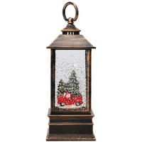 WEIHNACHTSLATERNE LED 23 cm - Dunkelbraun, Kunststoff (9/22.5/9cm) - Home Styling Collection