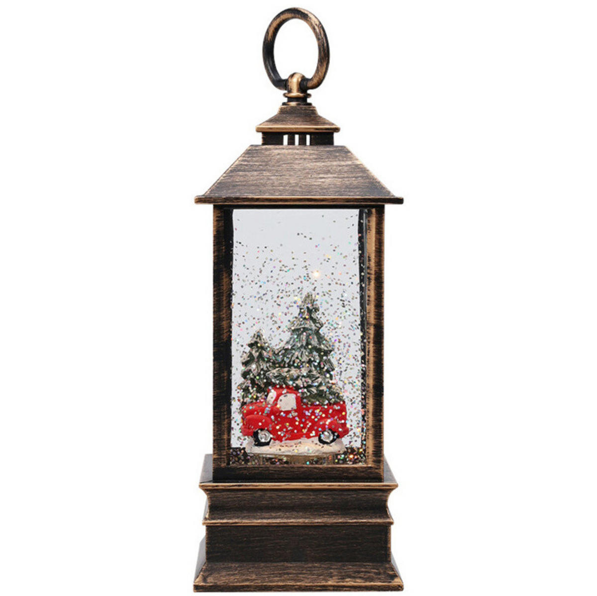 WEIHNACHTSLATERNE LED 23 cm - Dunkelbraun, Kunststoff (9/22.5/9cm) - Home Styling Collection