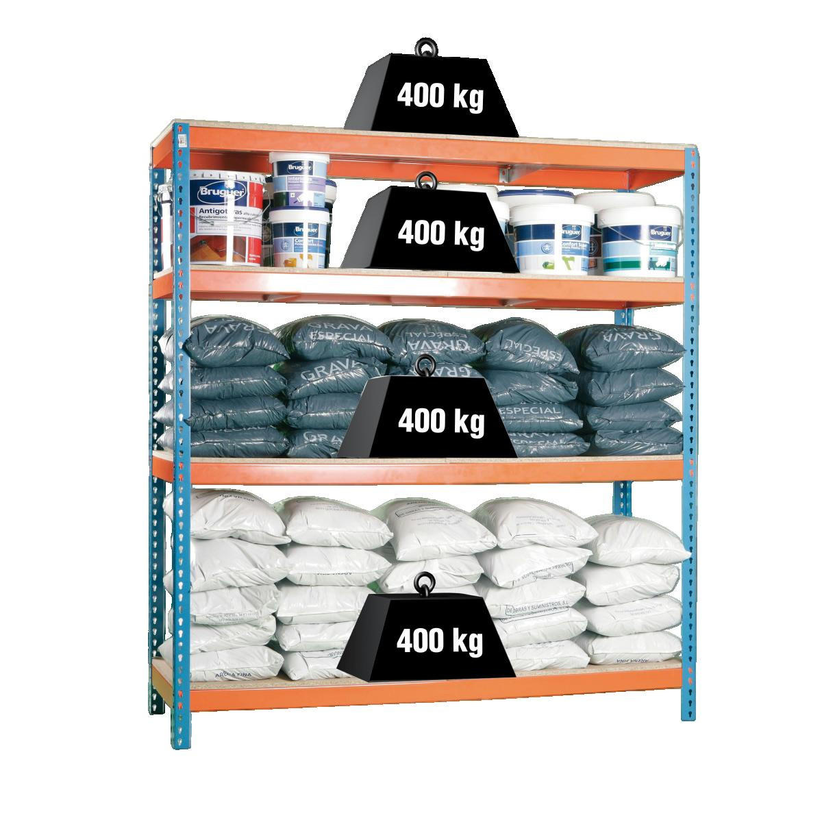 REGAL ohne Schrauben 197,5x61 cm - Blau/Orange, Metall (61/200/61cm) - PROREGAL