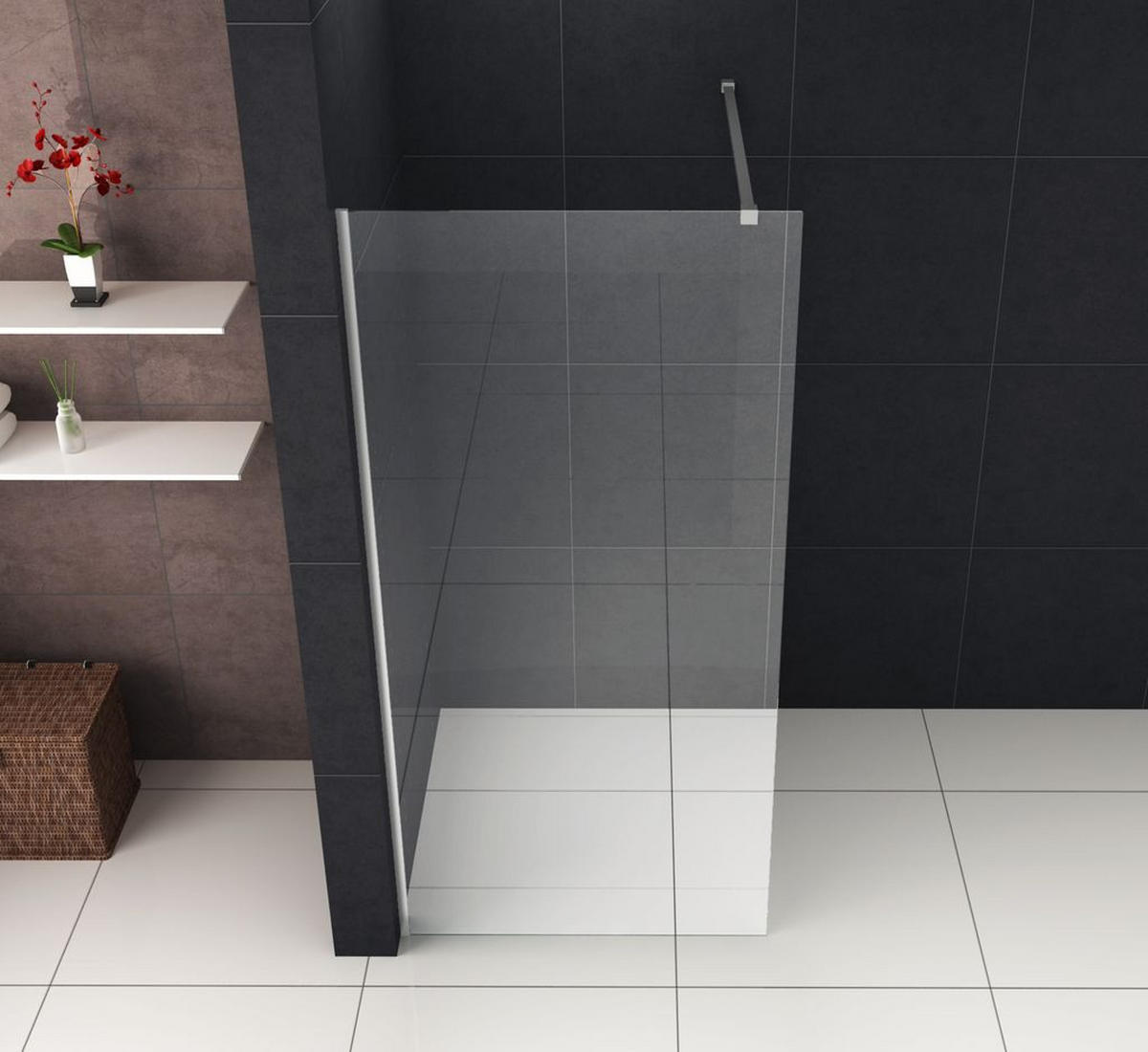 DUSCHWAND TIPO Klar 70 x 200 cm 8 mm ESG - Klar, Glas (70/200cm) - Glasdeals