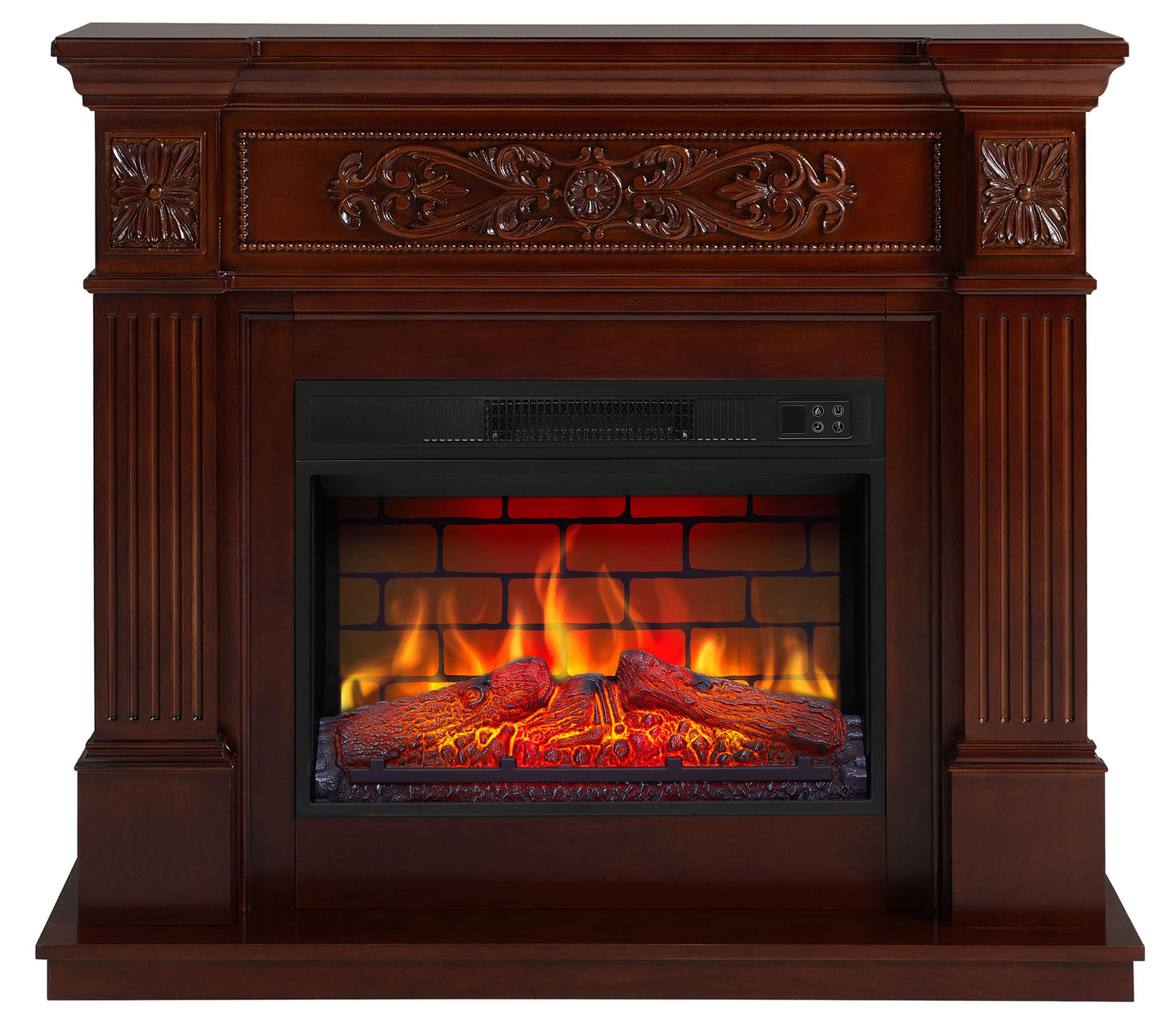 ELEKTROKAMIN Toscana AF23BS Rotbraun – Breite 96 cm, 3D-Flammeneffekt, LED-Beleuchtung, Heizfunktion - Braun, Glas/Holzwerkstoff (106.6/92.5/37cm) - ArtiFlame